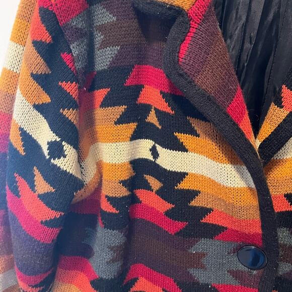 VTG Worthington Aztec southwestern knit Patterned cardigan Jacket - Picture 4 of 6